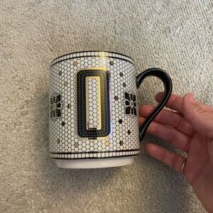 Anthropologie Bistro Tile Monogram Mug